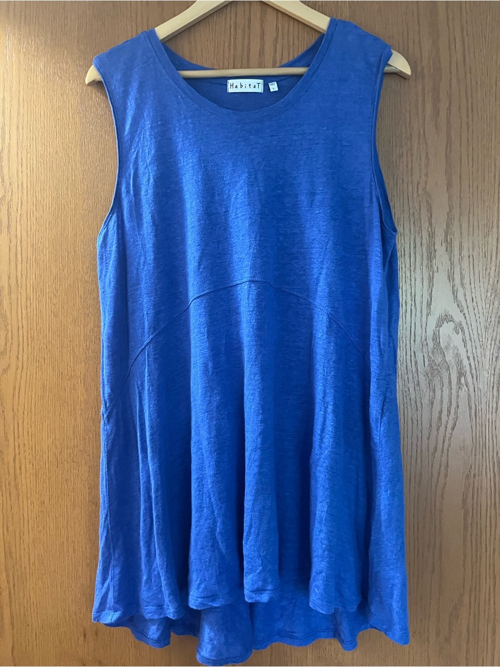 Habitat Linen Sleeveless Tunic Top / Dress Size Large Blue